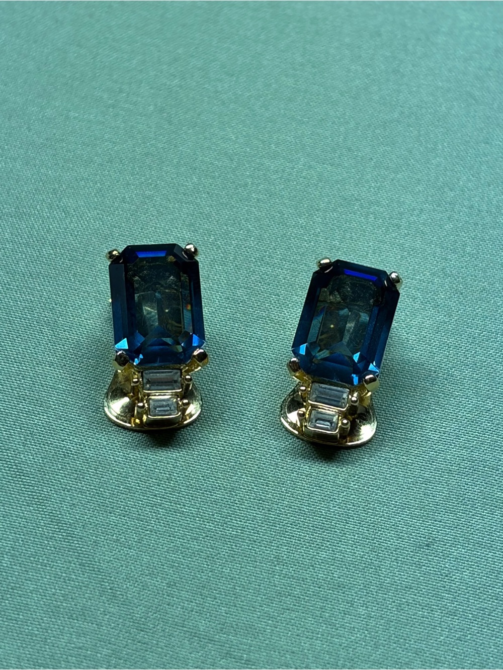 Vintage Christian Dior Blue Crystal Necklace Clip Earrings Demi Parure Signed - Picture 8 of 13